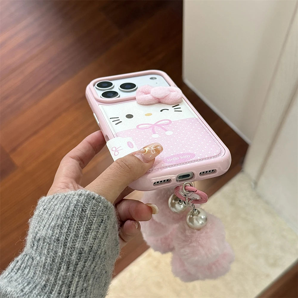 Candy Leather Cute Mini Sanrio Hello Kitty iPhone Case