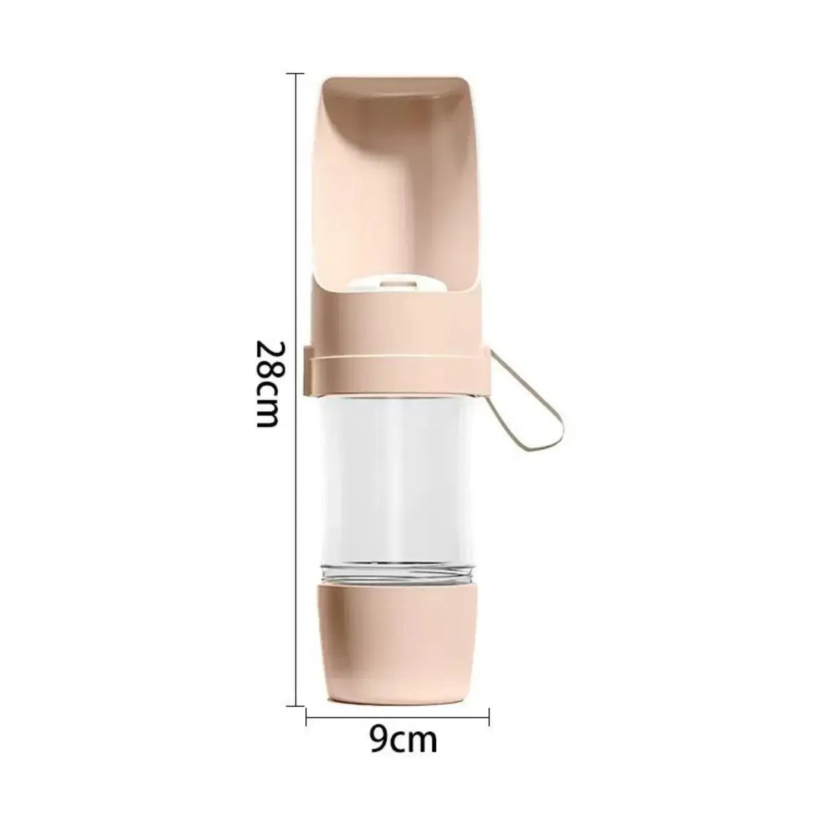 Portable Pet Water Bottle with Food Storage Dog Cat Travel Feeder Bowl