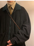 Vintage Bomber Jacket for Men Loose Cargo Windbreaker Coat