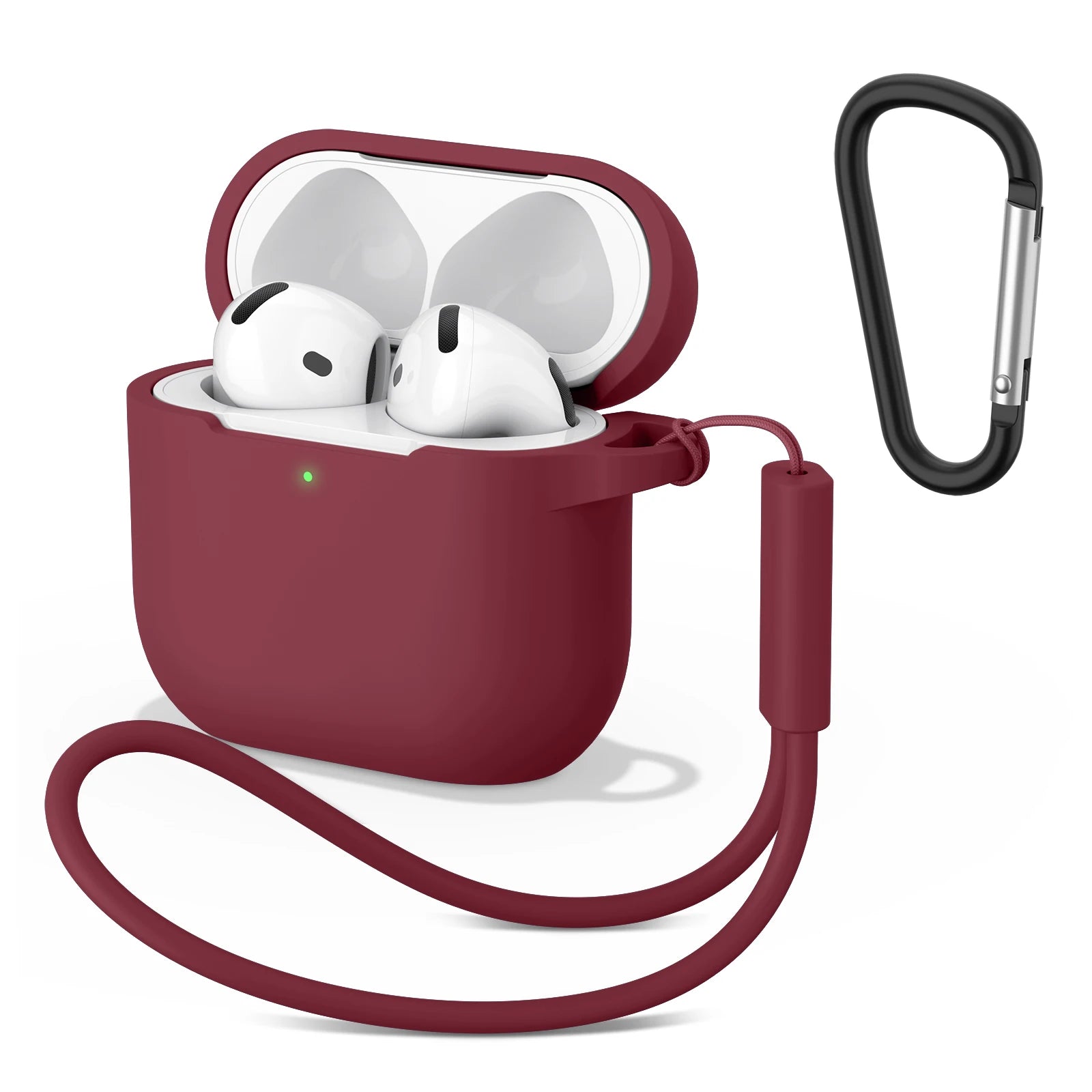 AirPods 4 Silicone Case with Strap & Carabiner Shockproof Protective Cover
