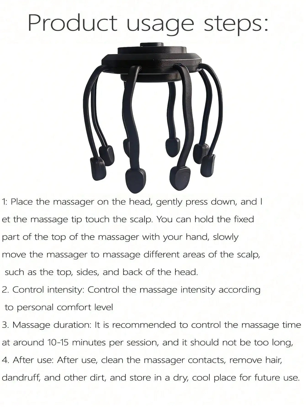 Ultra Scalp Massager Portable Rechargeable Head Massager 360 Degree Vibration Stress Relief