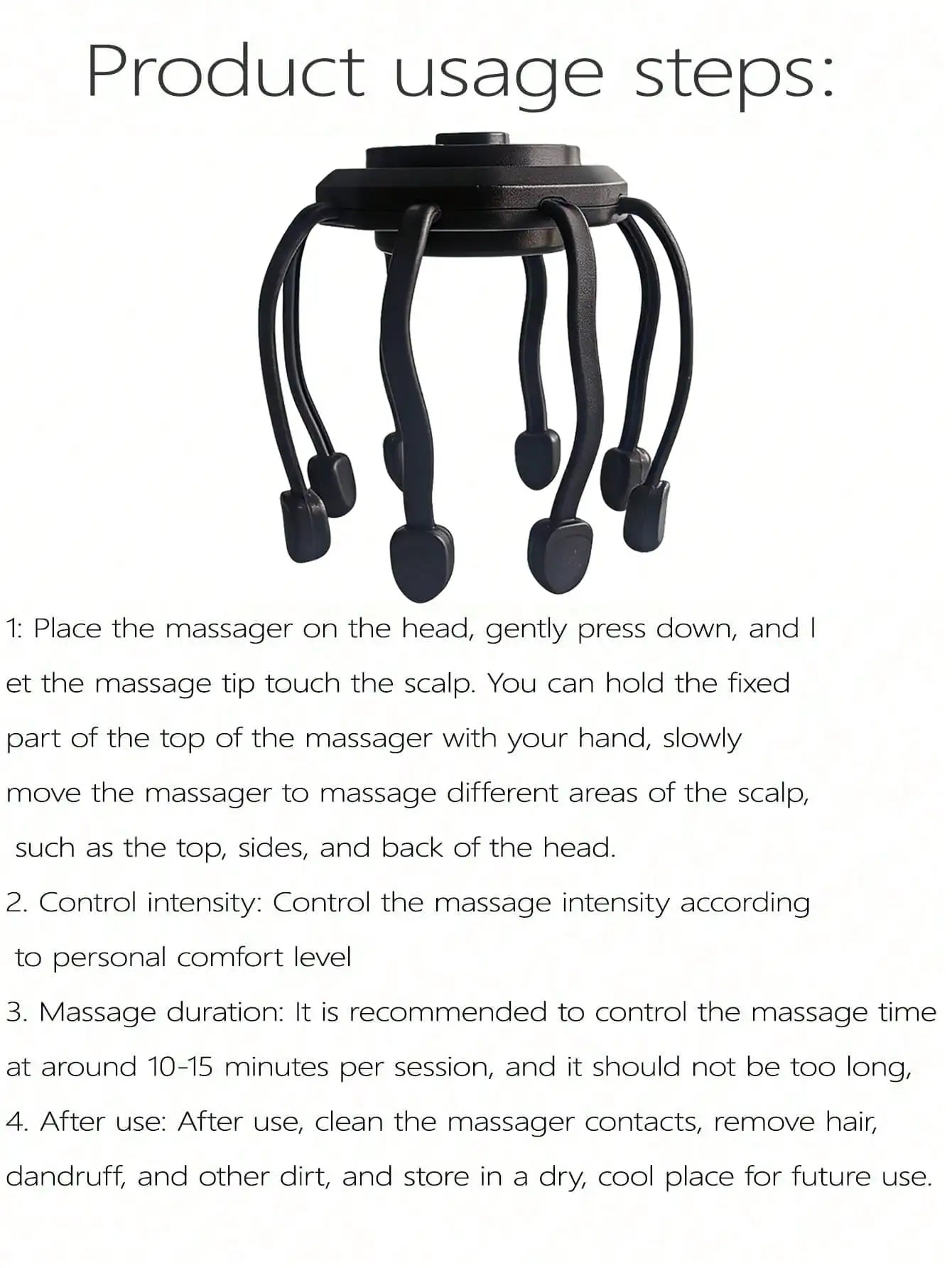 Ultra Scalp Massager Portable Rechargeable Head Massager 360 Degree Vibration Stress Relief