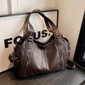 Women Contrast Color Shoulder Bag High Quality PU Zipper Handbag