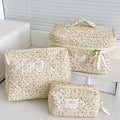 Floral Cosmetic Bag Travel Organizer Makeup Pouch Large Capacity Toiletry Storage Bag Portable Zipper Handbag