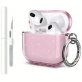 AirPods 4/3/Pro/Pro 2 Glitter Case with Cleaner Kit Shockproof Protective Cover Keychain Sleeve