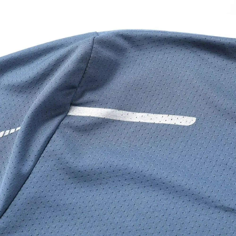 Men Running Quick Dry T Shirt Breathable Outdoor Sports Hiking Fishing Tee