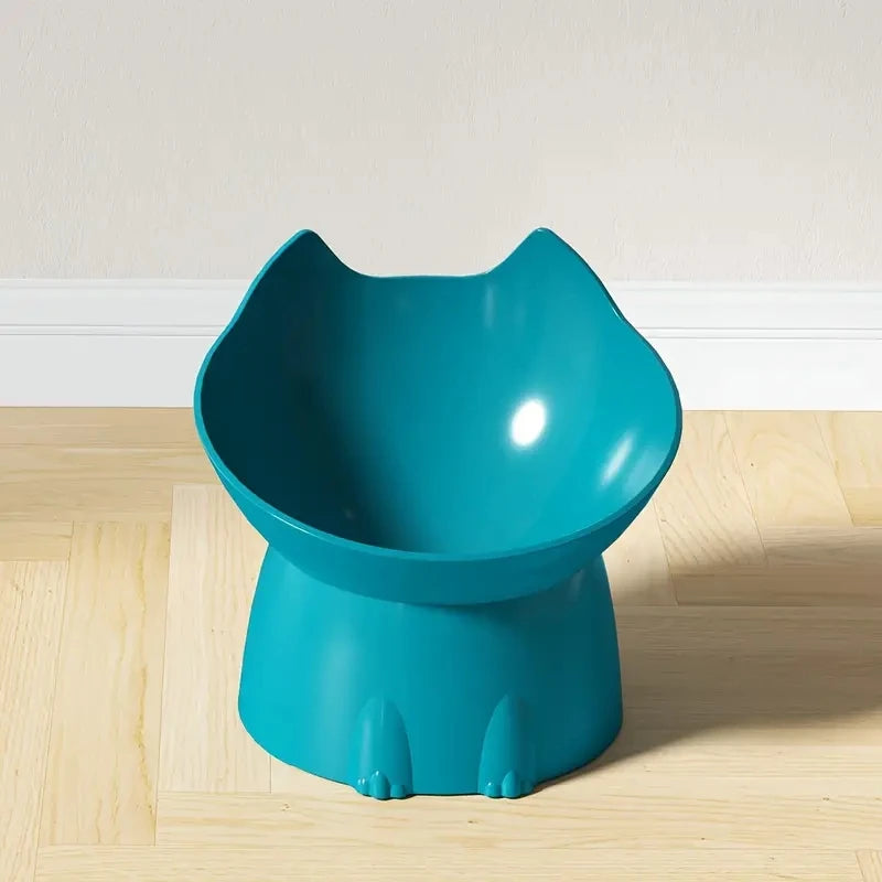 Elevated Cat Bowl Anti Tip Tilted Pet Feeding Dish