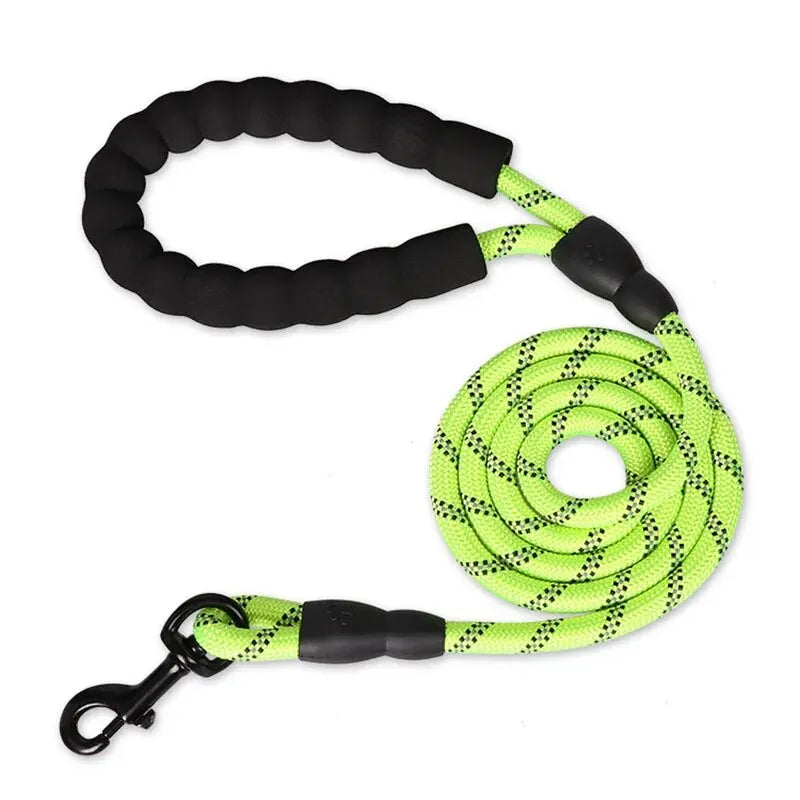 Heavy-Duty Reflective Dog Leash – Rope Lead with Soft Padded Handle