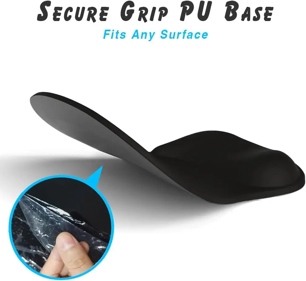 Ergonomic Mouse Pad with Gel Wrist Rest Pain Relief Non Slip PU Base Support
