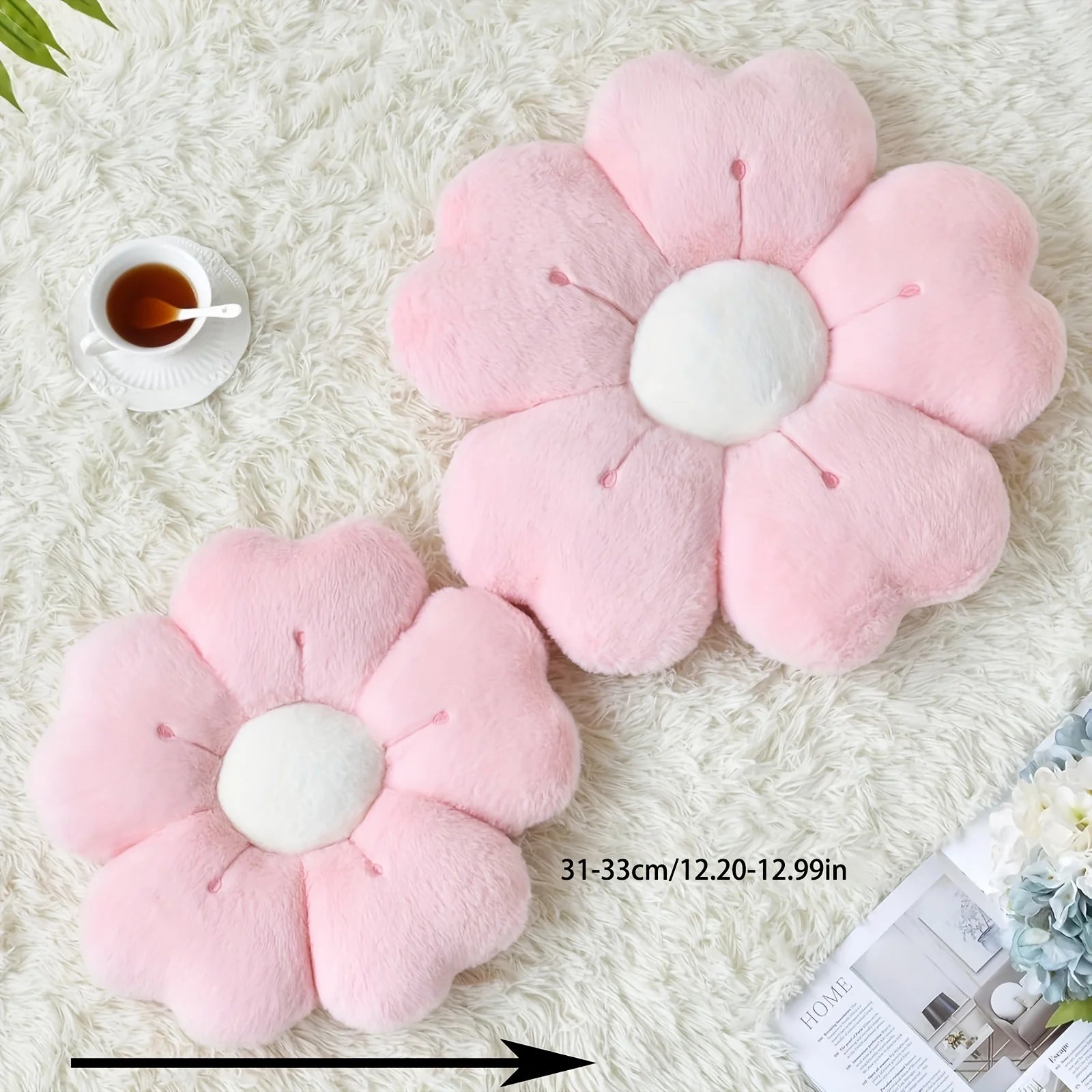 Soft Plush Daisy Flower Throw Pillow Cozy Decorative Cushion Bed Sofa
