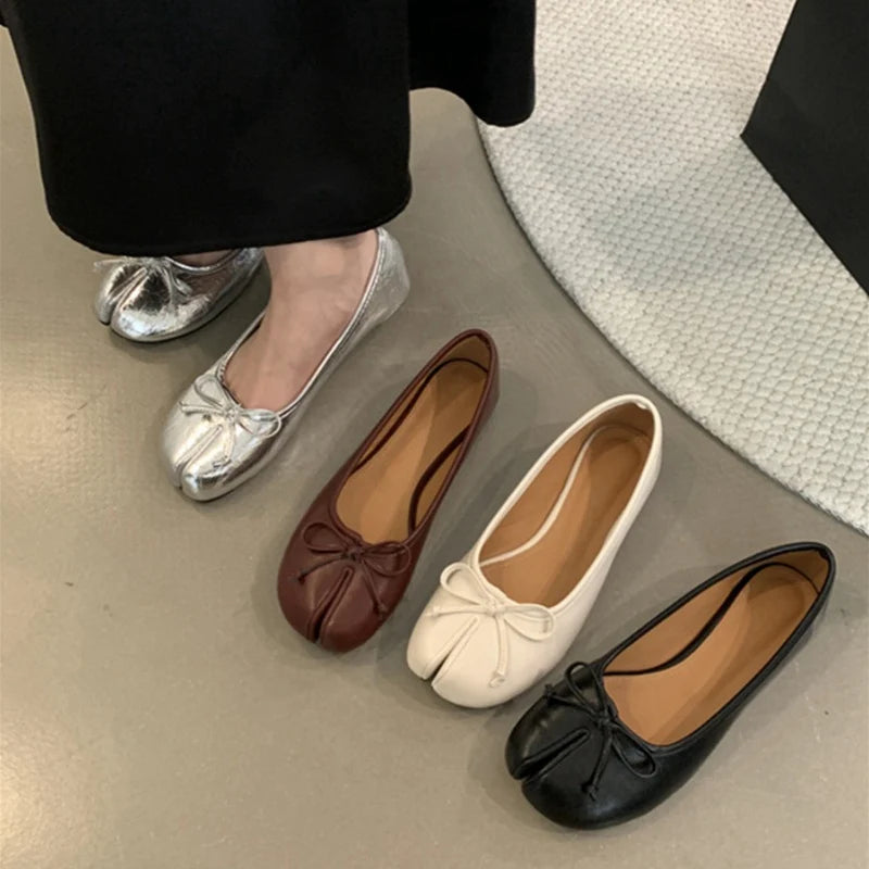 Women Soft Ballet Flats Slip On Loafers Moccasins Bow Knot Casual Shoes