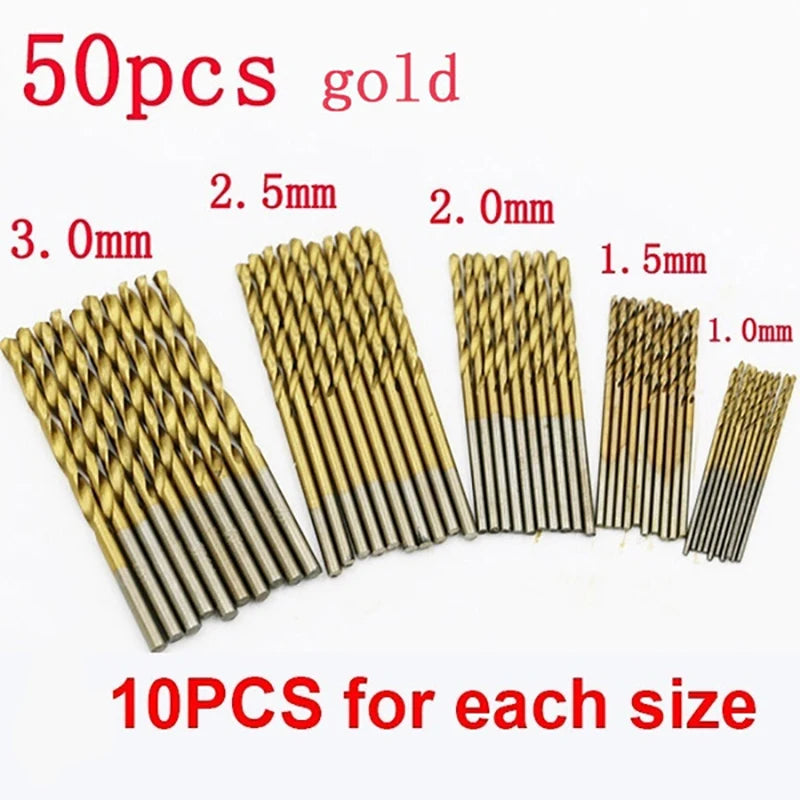 100PCS Titanium Drill Bit Set – High Speed Steel Multi-Size Drill Bits Kit for Wood, Metal & DIY