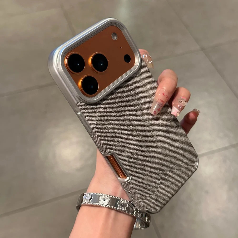 Denim Fabric Soft Shockproof Bumperi iPhone Case