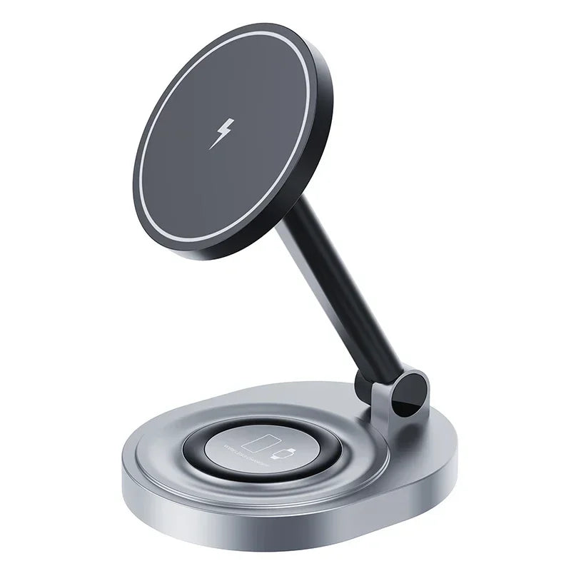 2 in 1 Magnetic Wireless Charger Stand for iPhone Apple Watch AirPods Fast Charging
