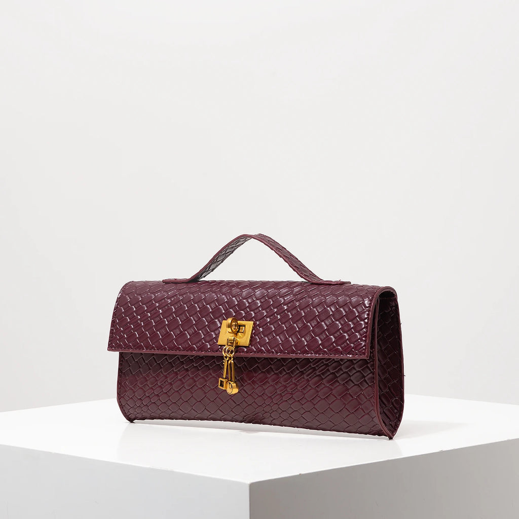 Women Burgundy Vintage Work Shoulder Bag Casual Business Handbag Gift Purse
