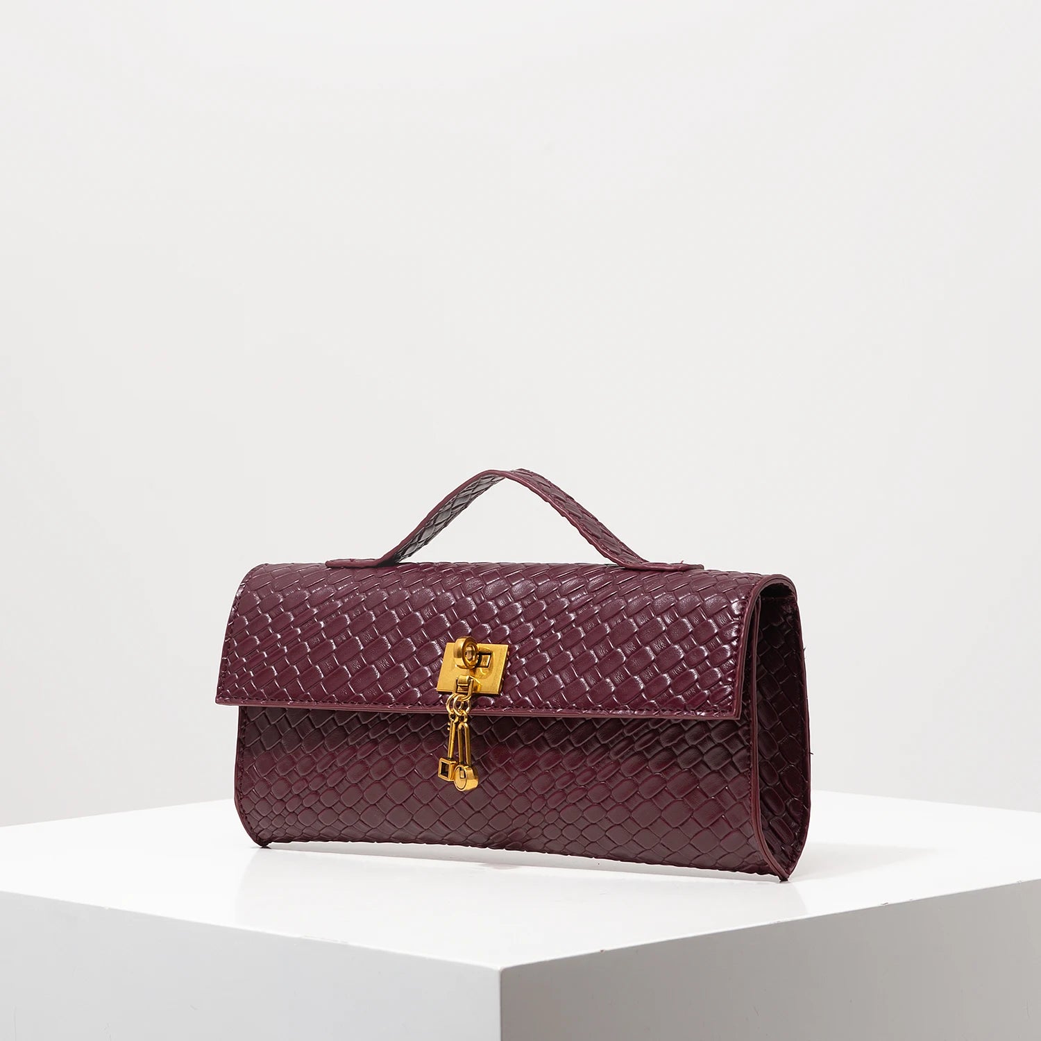 Women Burgundy Vintage Work Shoulder Bag Casual Business Handbag Gift Purse