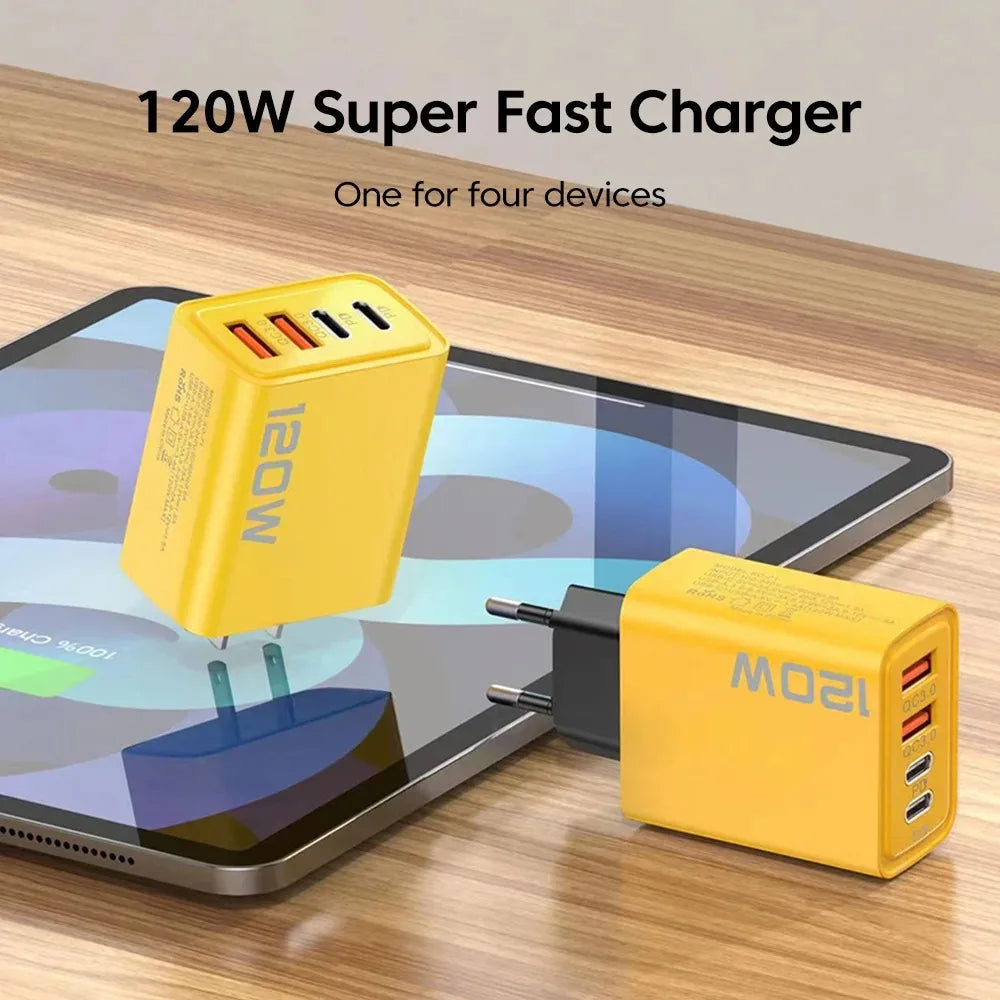 4 Ports USB C PD Quick Charge Fast Charging Adapter USB Charger
