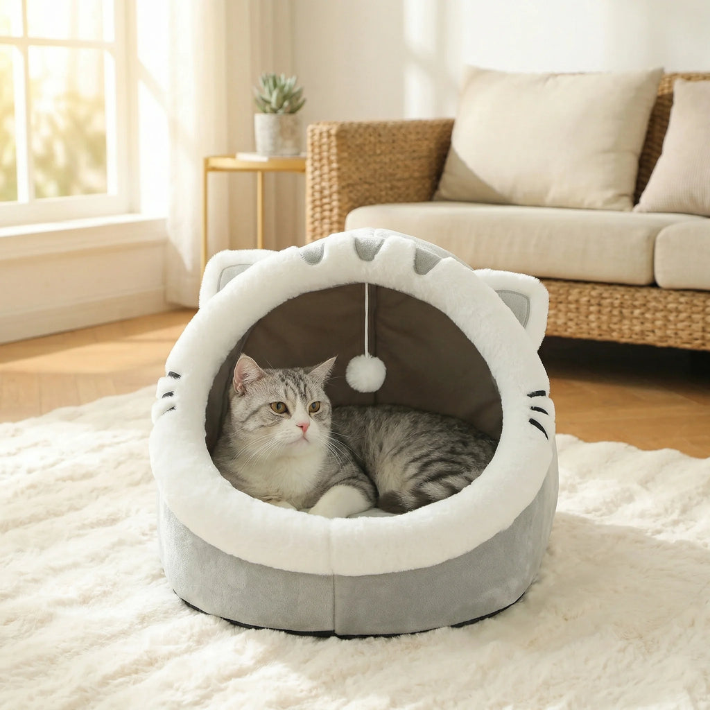 Soft Cat Bed Cozy Pet House Sleeping Tent