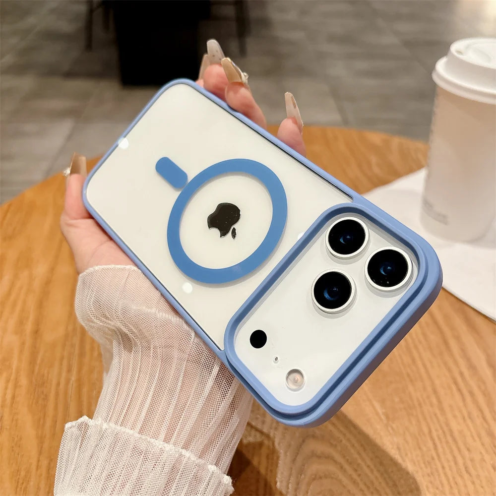 Magnetic Transparent Acrylic Shockproof iPhone Case