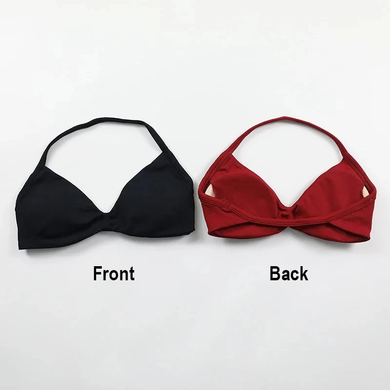 Women Seamless Strappy Sports Bra Push Up Gym Yoga Fitness Top