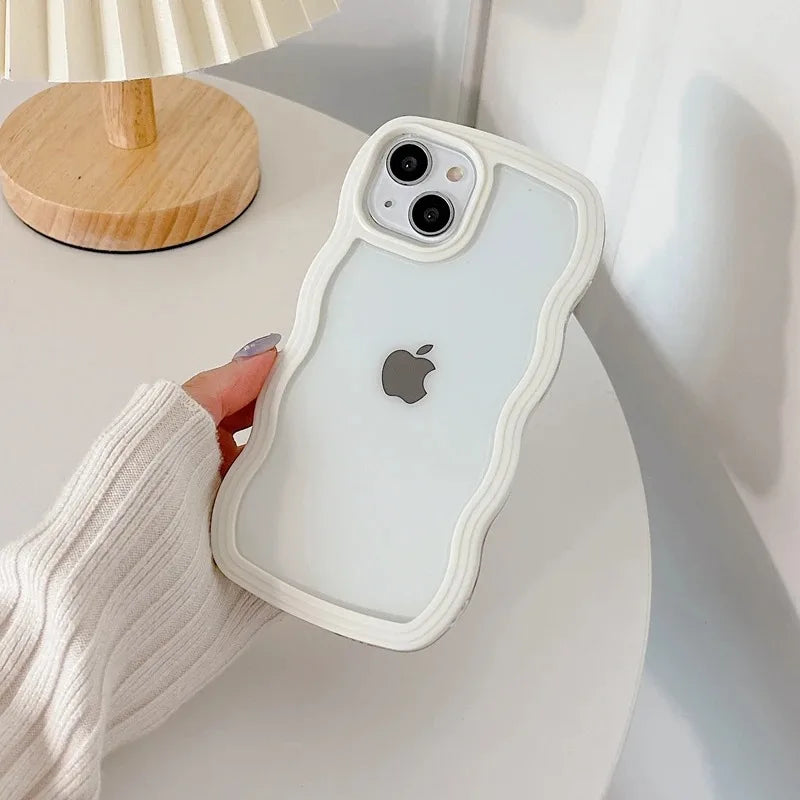 Candy Wavy Lines Transparent Bumper iPhone Case