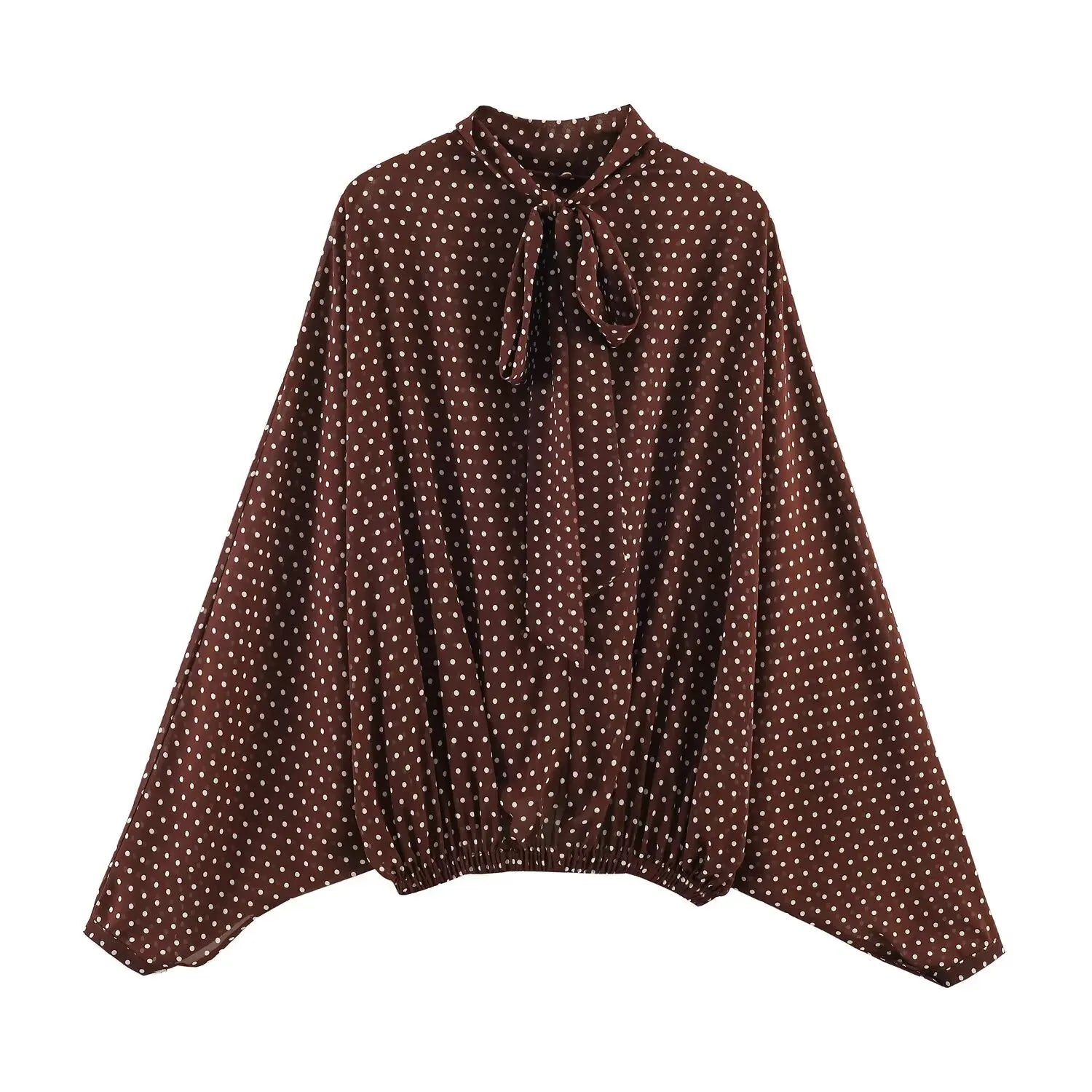 Polka Dot Midi Skirt Set for Women Bow Tie 2 Piece Outfit