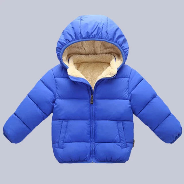 Kids Fleece Hooded Jacket Cartoon Plush Winter Coat for Boys & Girls