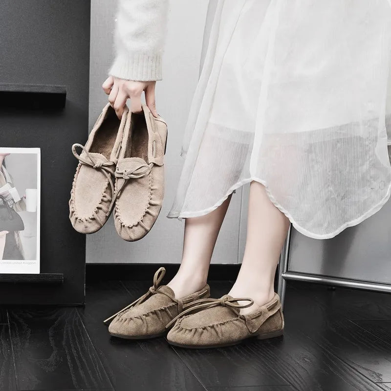 Women Leather Loafers Slip On
