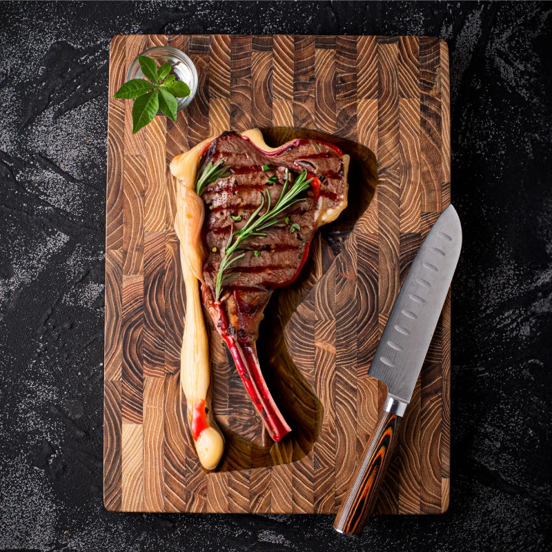 Teak Wood Cutting Board Large Thick Kitchen Chopping Board Christmas Halloween Use