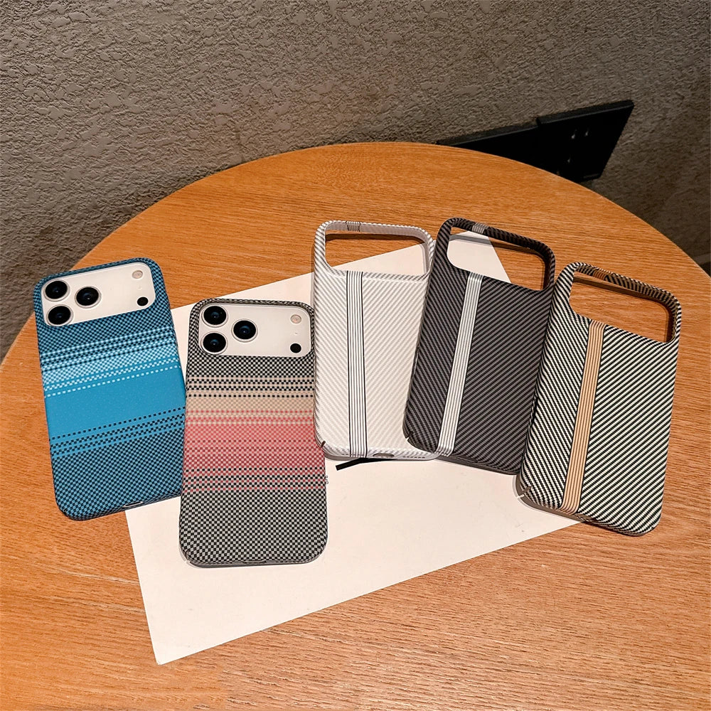 Kevlar Carbon Fibre PC Hard Shockproof Ultra Thin iPhone Case