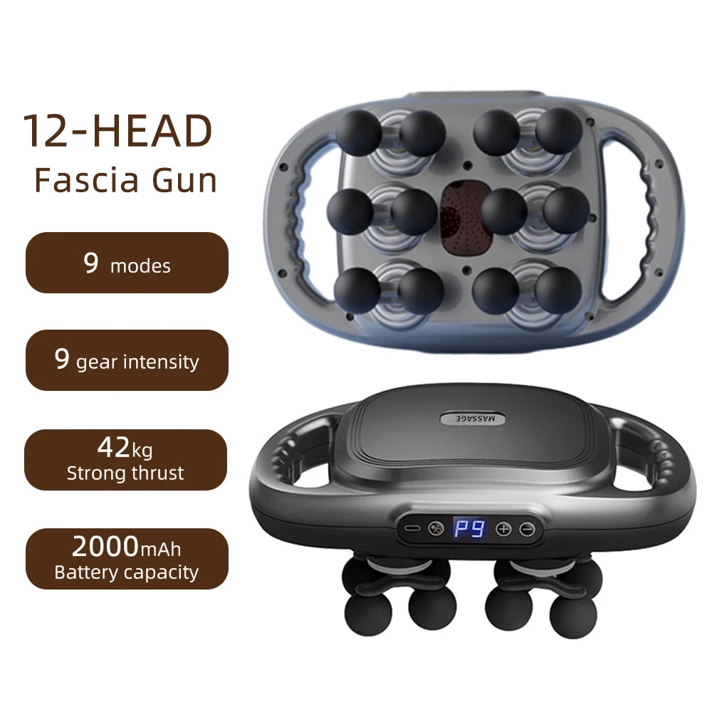 42 Heads Massage Gun Deep Tissue Muscle Massager High Frequency Body Fascia Gun for Back Neck Shoulder