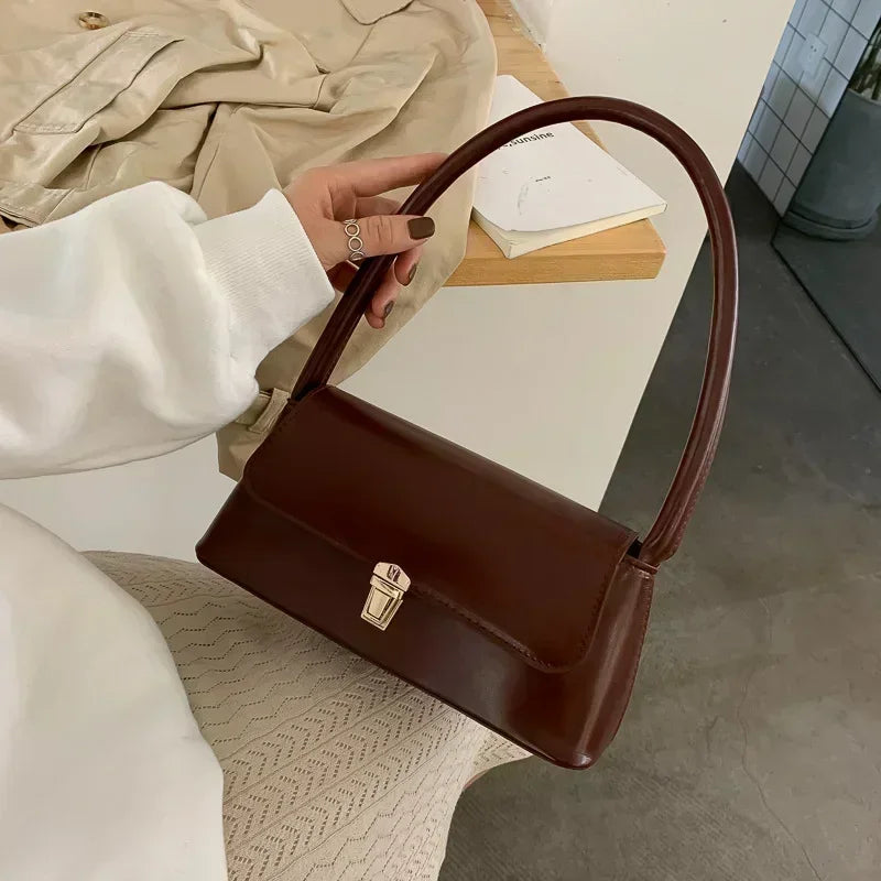 Women Crossbody Underarm Bag Fashion Shoulder Handbag Solid Color 2026