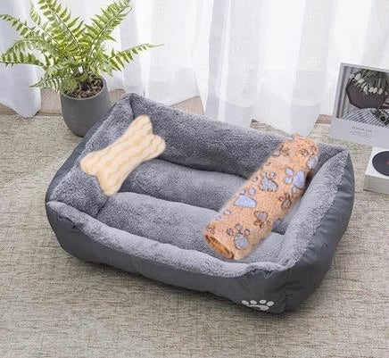 Warm Square Dog Bed for Small Medium Large Dogs and Cats