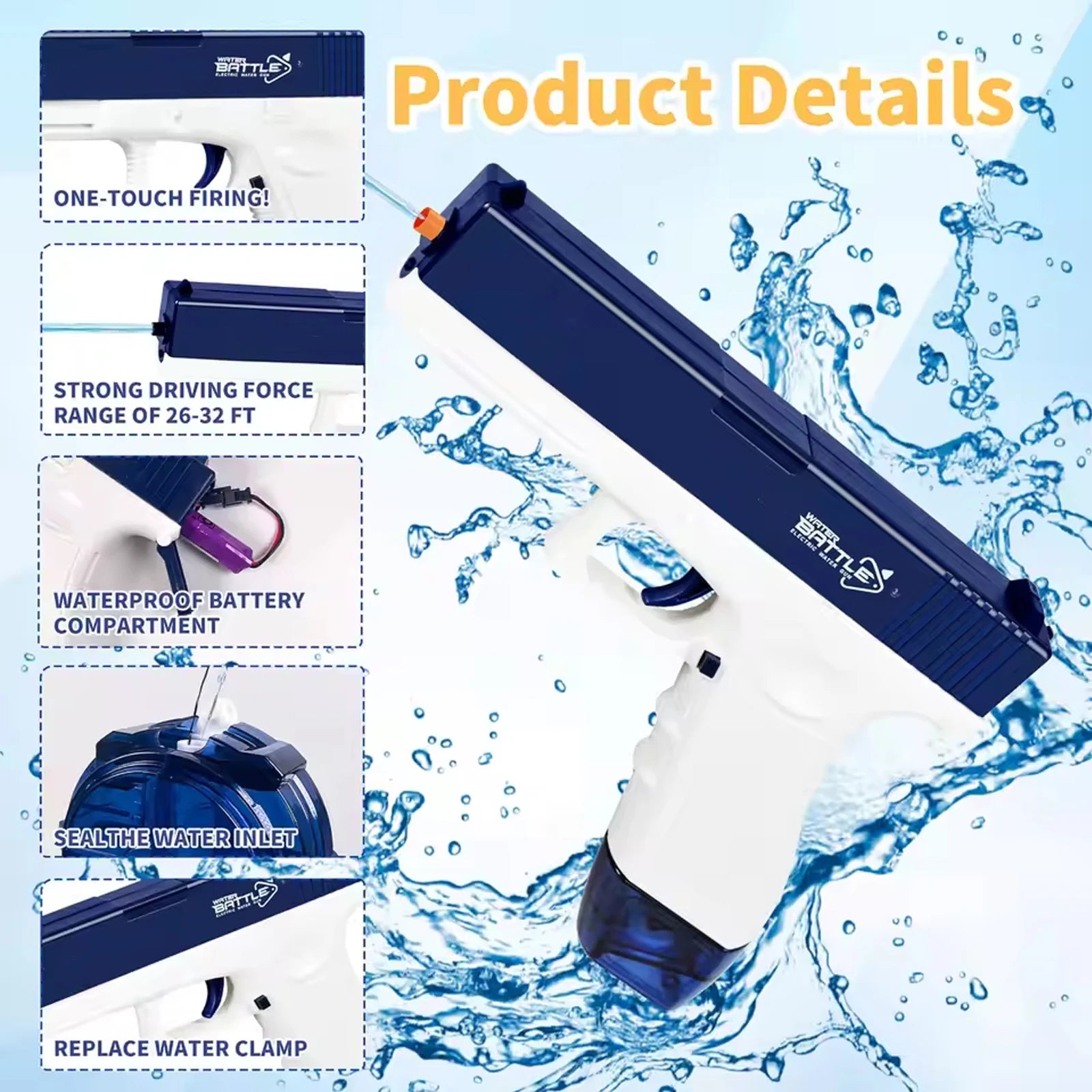 Electric Water Gun – Rechargeable High Power Water Blaster for Kids & Adults