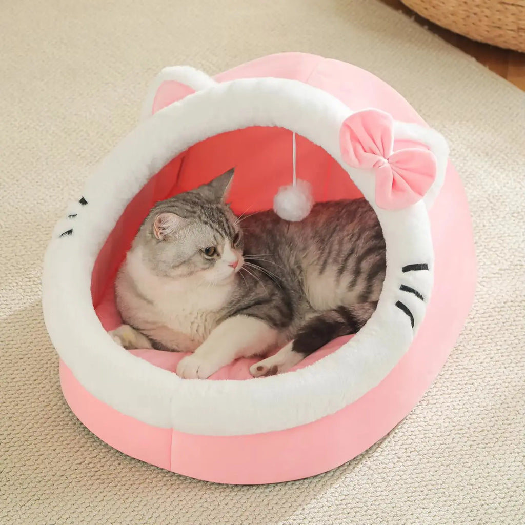 Soft Cat Bed Cozy Pet House Sleeping Tent