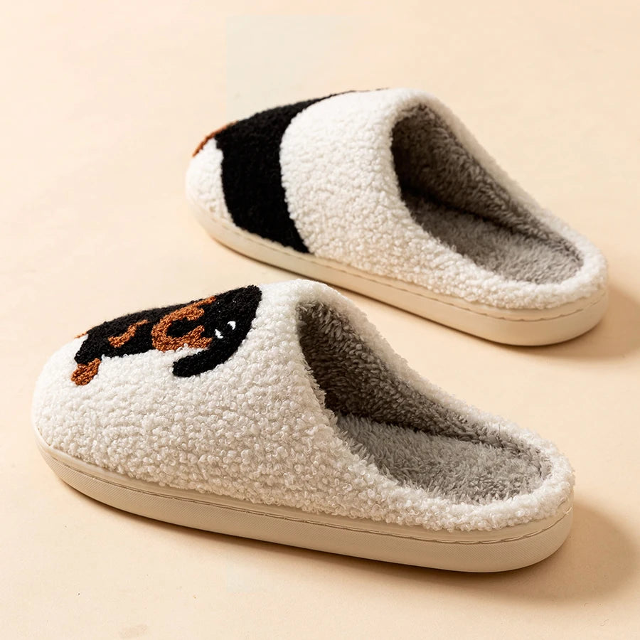 Cute Dachshund Dog Women Indoor Cotton Slippers Warm Lightweight Winter Shoes