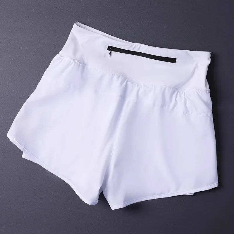 Women’s 2 in 1 Running Shorts with Pockets Lightweight Yoga Gym Shorts