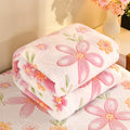 Floral Fleece Blanket Warm Plaid Sofa Throw Travel Shawl Bedspread