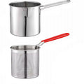 Stainless Steel Deep Frying Pot with Strainer Tempura Fryer Pan