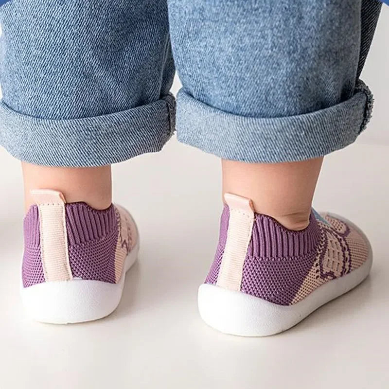 Baby Breathable Sock Shoes Anti Slip Rubber Sole Infant Slippers