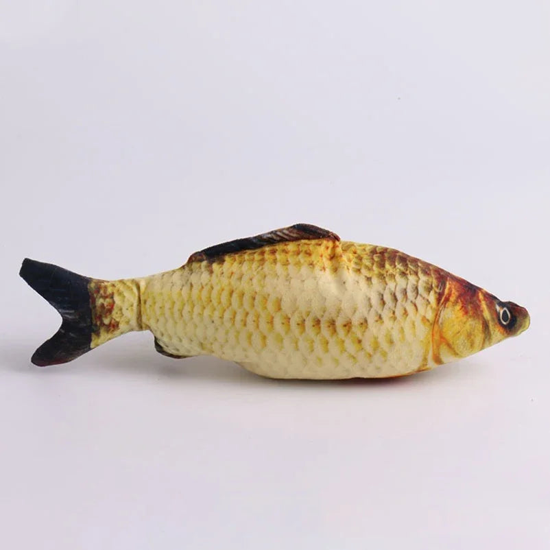 Interactive Fish Plush Cat Toy Chew Teaser Toy