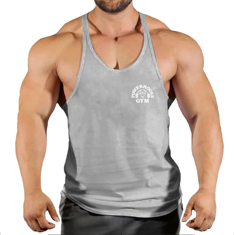 Men Gym Stringer Vest Sleeveless Bodybuilding Fitness Tank Top Workout Singlet