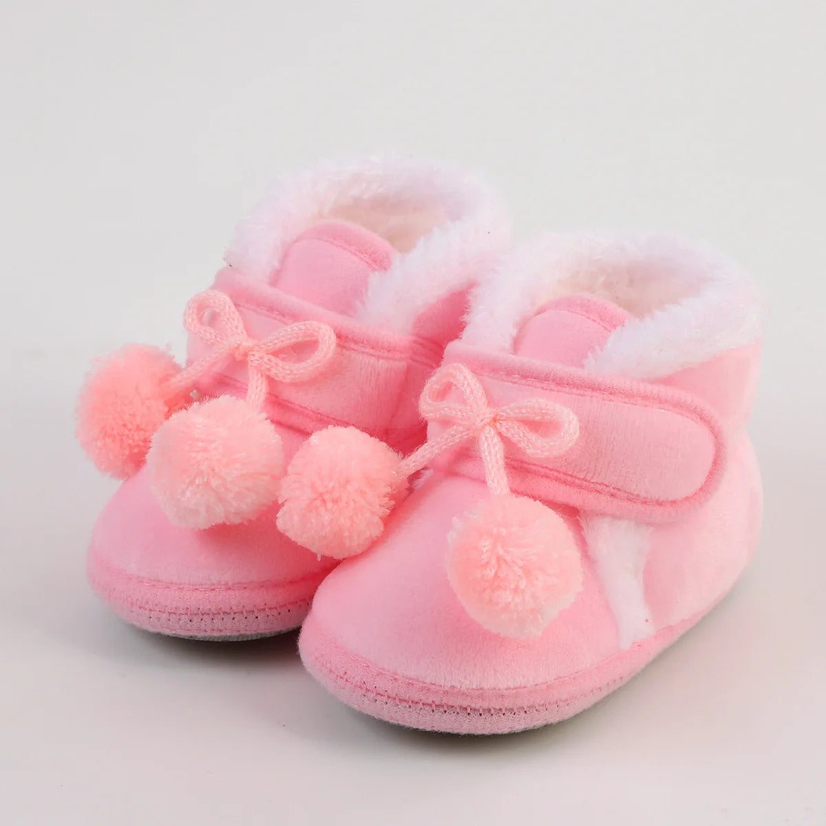 Newborn Baby Snow Boots Soft Warm Pom Pom Winter Booties
