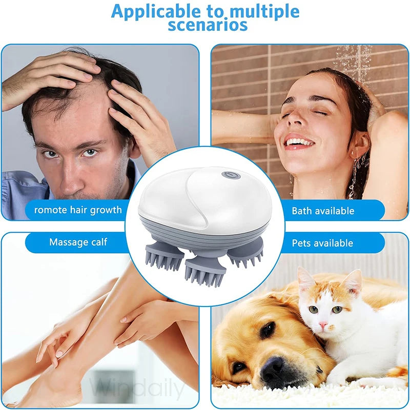 Electric Scalp Head Massager for Neck Shoulder Body
