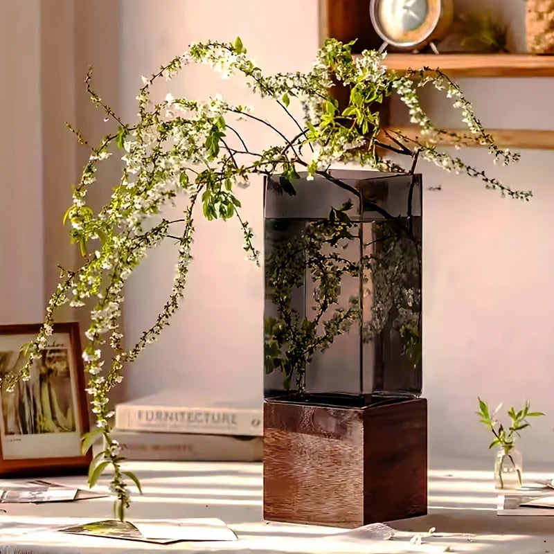 Nordic Acrylic Vase with Base Minimalist Flower Vase for Table Decor Gift