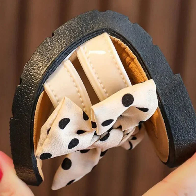 Kids Girls Bow Slide Sandals Non Slip Summer Beach Slippers