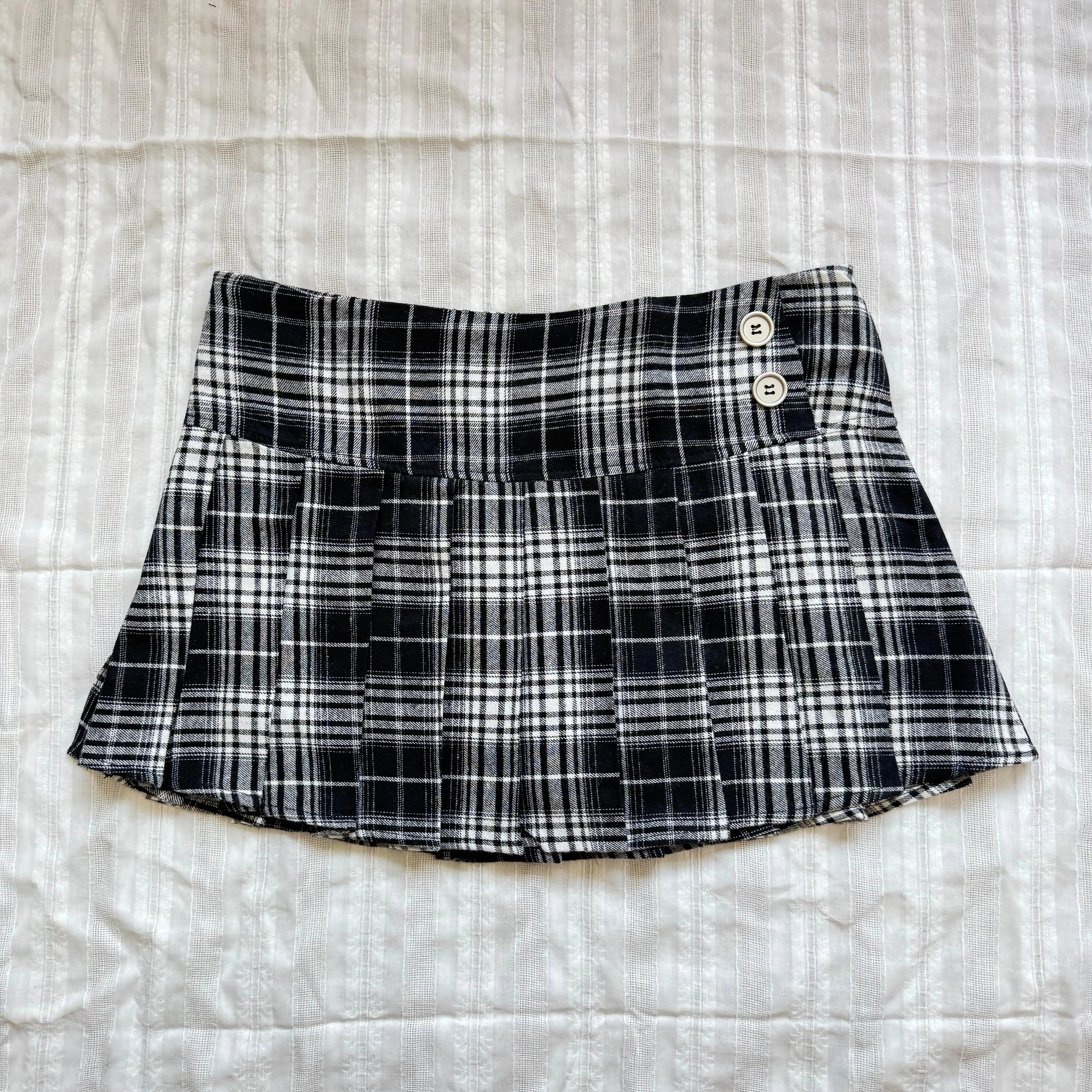 Women Y2K Plaid Pleated Mini Skirt Vintage Preppy Style Summer Skirt