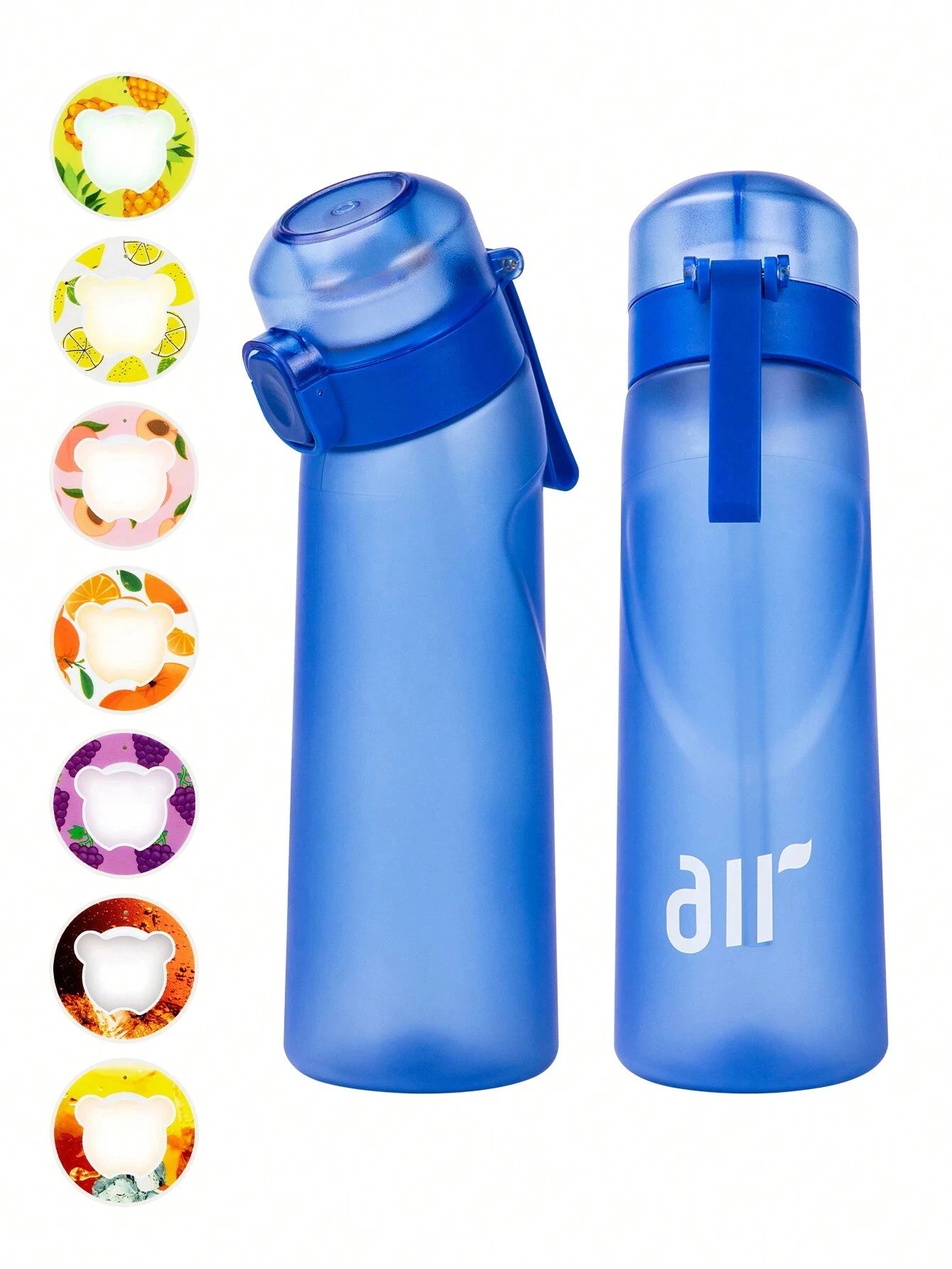 Air Water Bottle with Random Flavor Pods - Leakproof Portable Sports Bottle with Straw