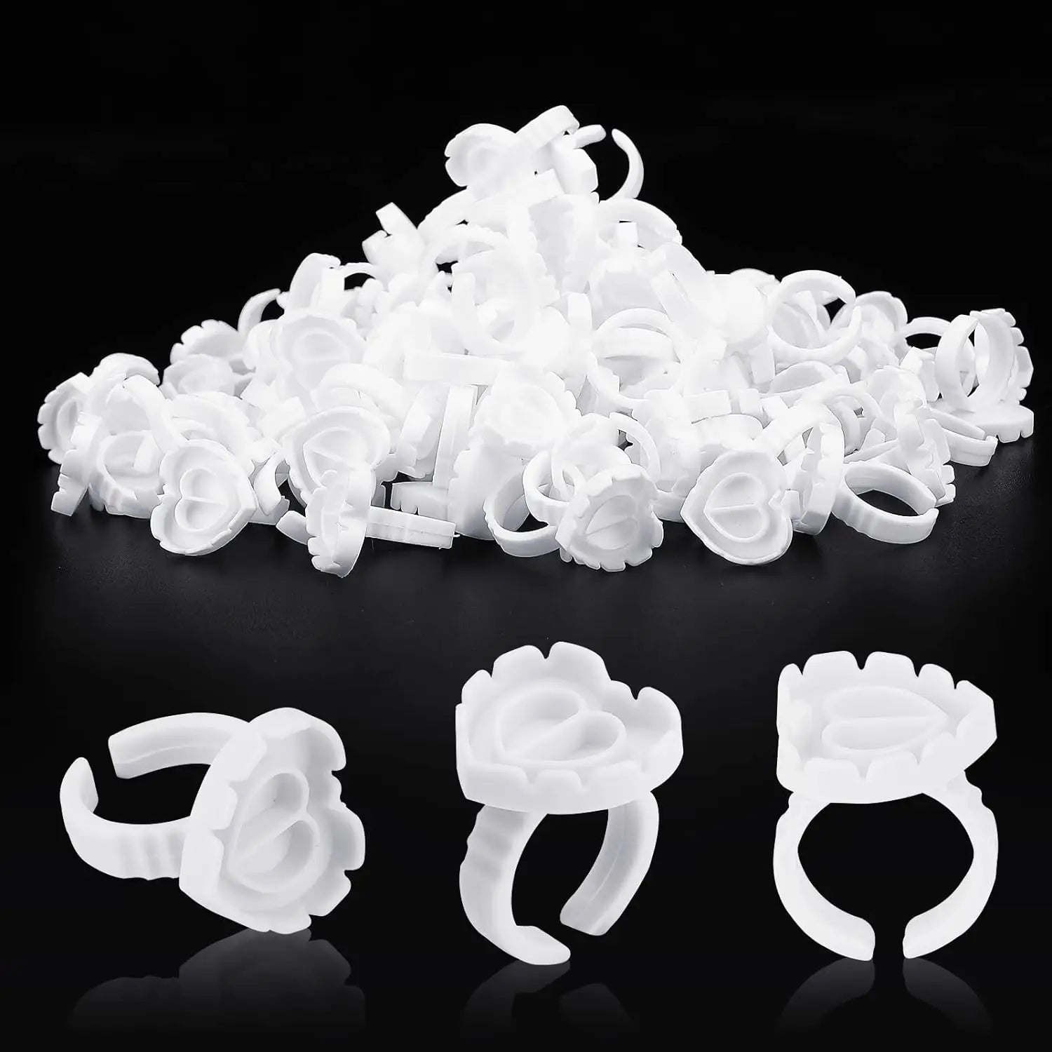 Disposable Glue Ring Cup – Eyelash Extension Adhesive Holder Finger Ring for Lash Artists