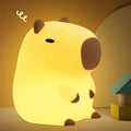 Cute Capybara Night Light Soft Silicone Lamp Warm Bedside Kawaii Room Decor
